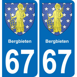 67 Bergbieten autocollant sticker plaque immatriculation auto ville