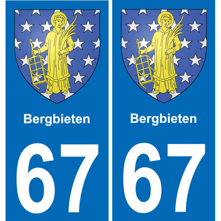 67 Bergbieten autocollant sticker plaque immatriculation auto ville