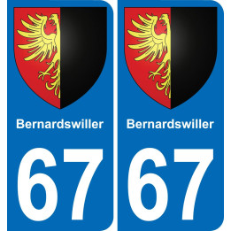 67 Bernardswiller autocollant sticker plaque immatriculation auto ville