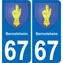 67 Bernolsheim sticker plate registration city