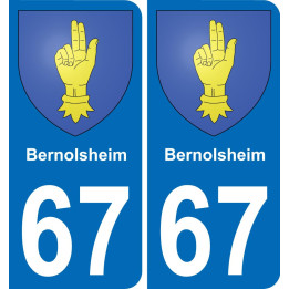 67 Bernolsheim placa etiqueta de registro de la ciudad