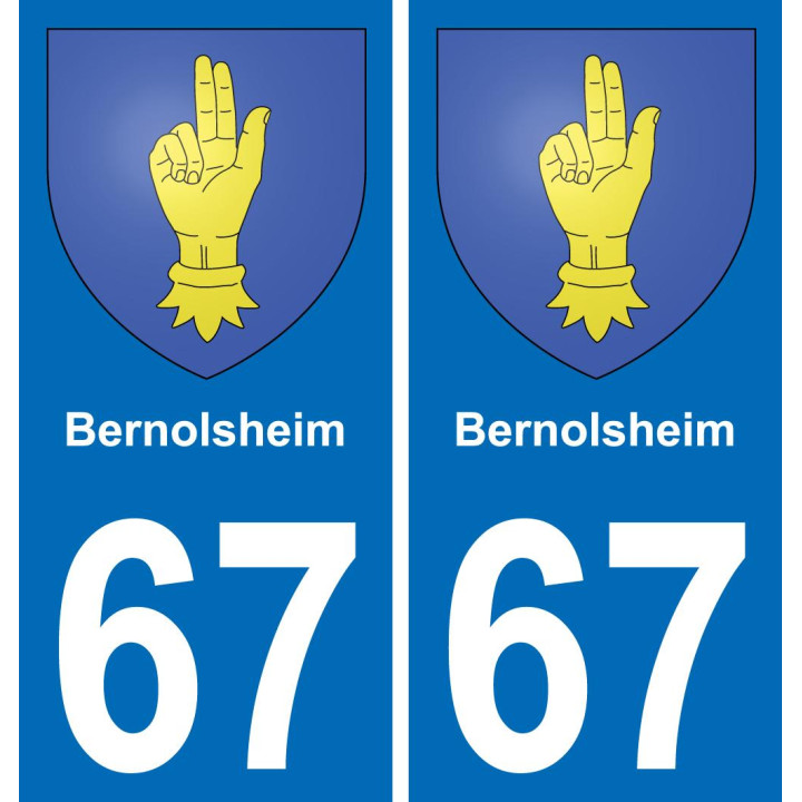 67 Bernolsheim placa etiqueta de registro de la ciudad
