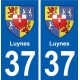 37 Luynes ville autocollant plaque stickers