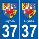 37 Luynes ville autocollant plaque stickers