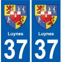 37 Luynes ville autocollant plaque stickers