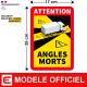 Angles morts camion poids lourds sticker autocollant 85