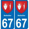 67 Bettwiller sticker plate registration city