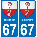 67 Biblisheim sticker plate registration city