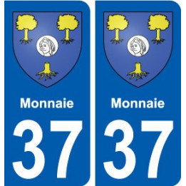 37 Monnaie ville autocollant plaque stickers