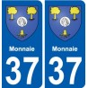 37 Monnaie ville autocollant plaque stickers