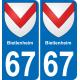 67 Bietlenheim sticker plate registration city