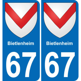 67 Bietlenheim sticker plate registration city