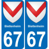 67 Bietlenheim adesivo piastra di registrazione city
