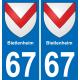 64 Pau autocollant sticker plaque immatriculation auto ville