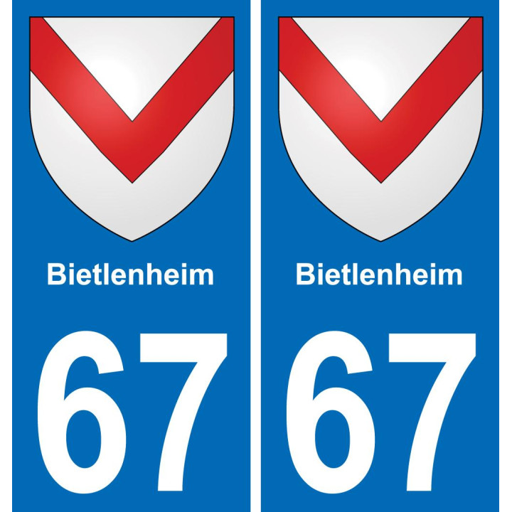 67 Bietlenheim placa etiqueta de registro de la ciudad