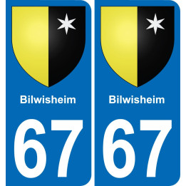 67 Bilwisheim autocollant sticker plaque immatriculation auto ville