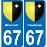 67 Bilwisheim sticker plate registration city