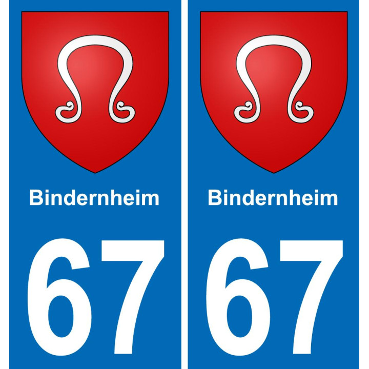 67 Bindernheim autocollant sticker plaque immatriculation auto ville