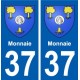 37 Monnaie ville autocollant plaque stickers