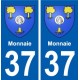 37 Monnaie ville autocollant plaque stickers