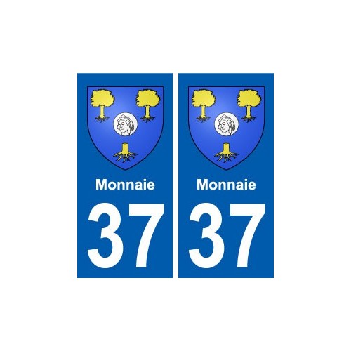 37 Monnaie ville autocollant plaque stickers