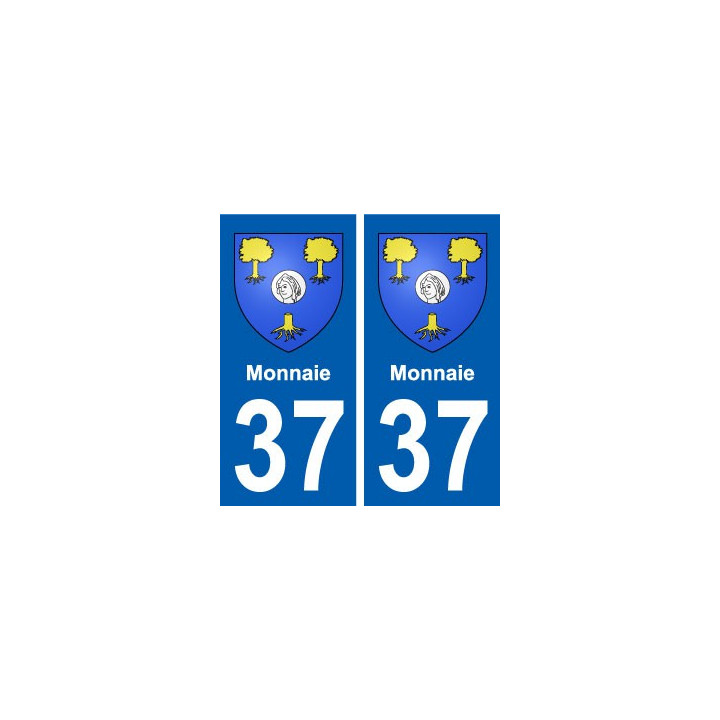37 Monnaie ville autocollant plaque stickers