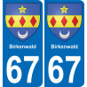 67 Birkenwald adesivo piastra di registrazione city