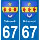 67 Birkenwald sticker plate registration city