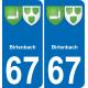 64 Pau autocollant sticker plaque immatriculation auto ville