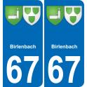 64 Pau autocollant sticker plaque immatriculation auto ville