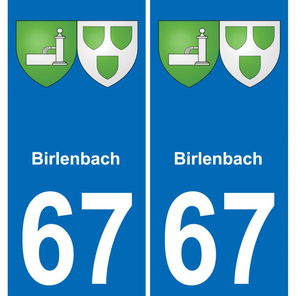67 Birlenbach placa etiqueta de registro de la ciudad
