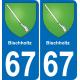 64 Pau autocollant sticker plaque immatriculation auto ville