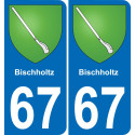 67 Bischholtz autocollant sticker plaque immatriculation auto ville