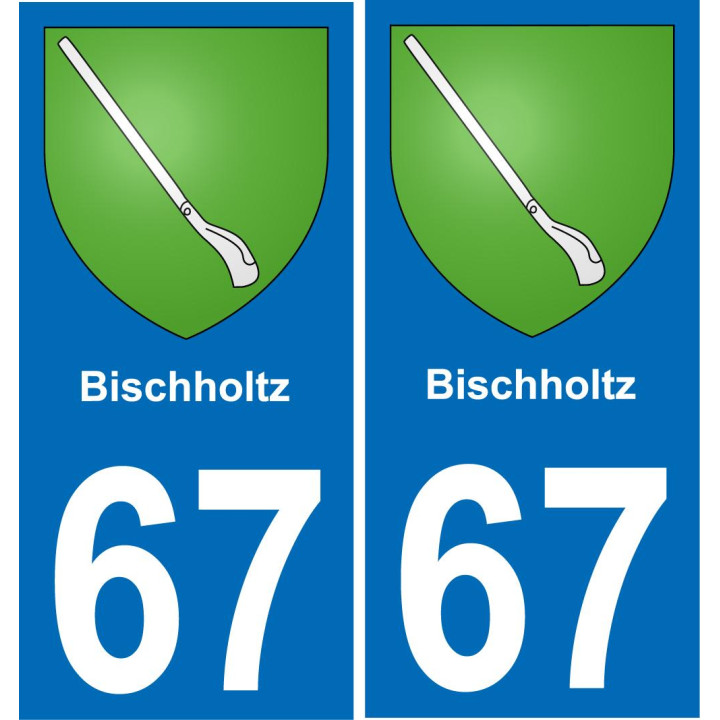67 Bischholtz placa etiqueta de registro de la ciudad