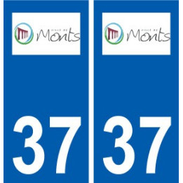 37 Monts logo ville autocollant plaque stickers