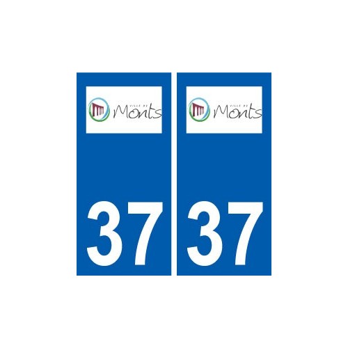 37 Monts logo ville autocollant plaque stickers