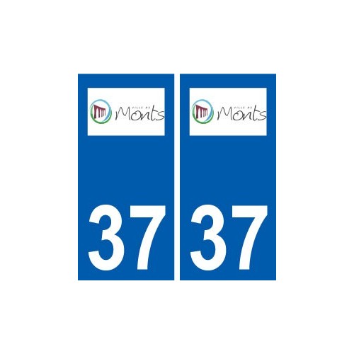 37 Monts logo ville autocollant plaque stickers