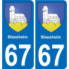 67 Blaesheim adesivo piastra di registrazione city