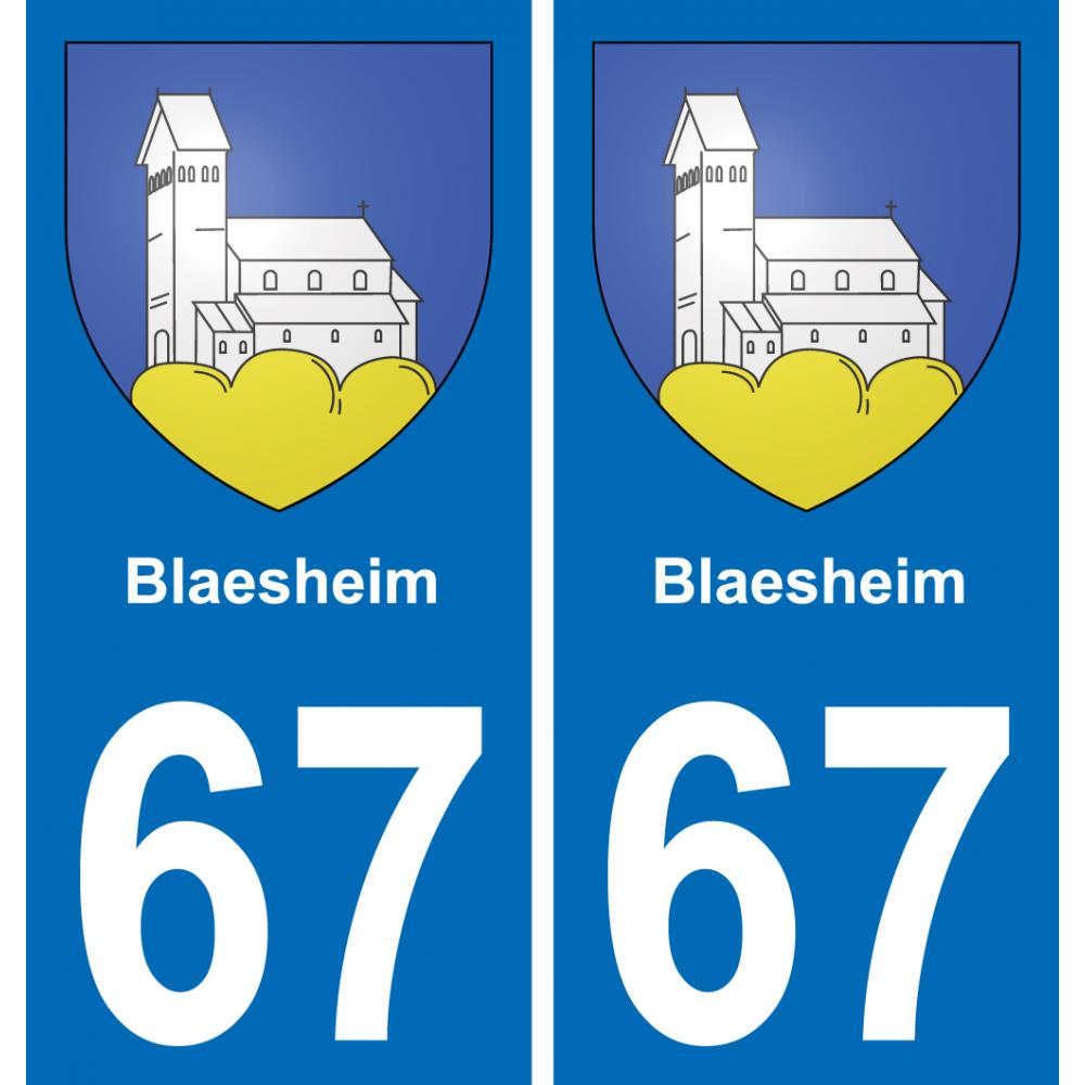 67 Blaesheim placa etiqueta de registro de la ciudad