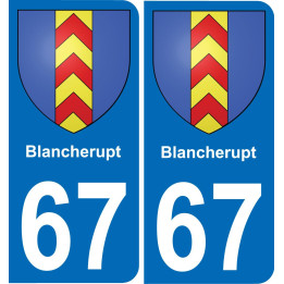 67 Blancherupt placa etiqueta de registro de la ciudad