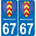 67 Blancherupt sticker plate registration city