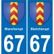 67 Blancherupt sticker plate registration city