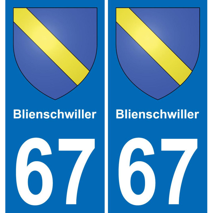 67 Blienschwiller sticker plate registration city