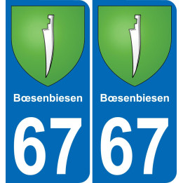 67 Bœsenbiesen placa etiqueta de registro de la ciudad