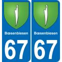 67 Bœsenbiesen sticker plate registration city