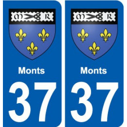 37 Monts ville autocollant plaque stickers