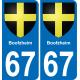 67 Boofzheim adesivo piastra di registrazione city