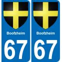 67 Boofzheim placa etiqueta de registro de la ciudad