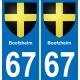 67 Boofzheim autocollant sticker plaque immatriculation auto ville
