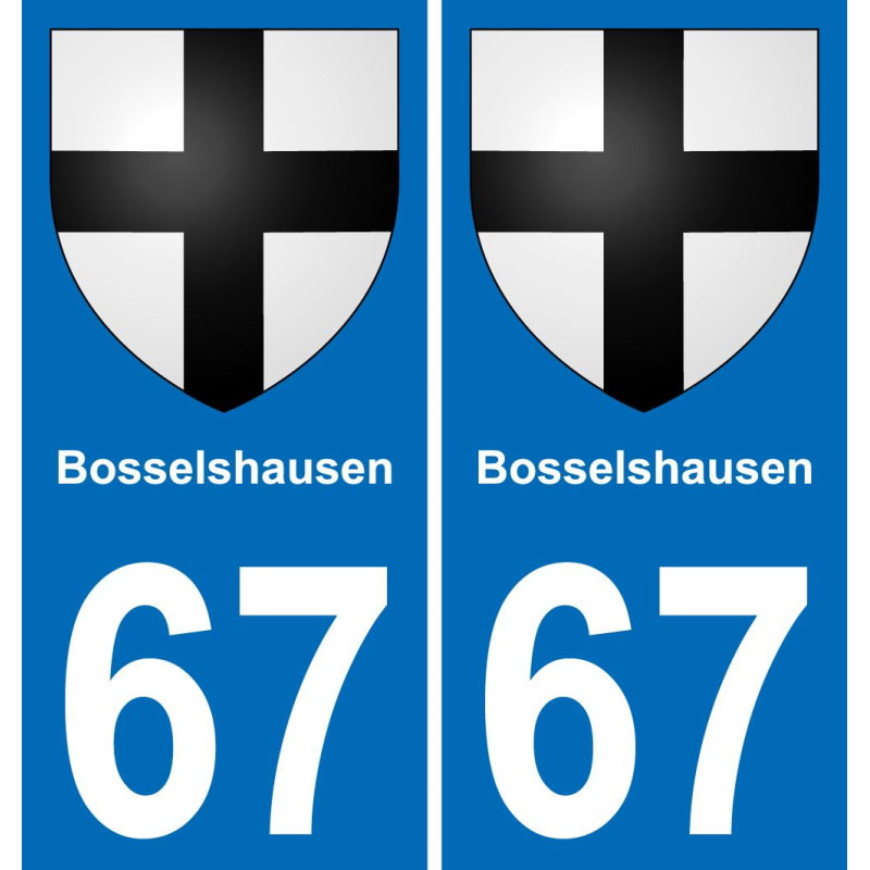 67 Bosselshausen autocollant sticker plaque immatriculation auto ville